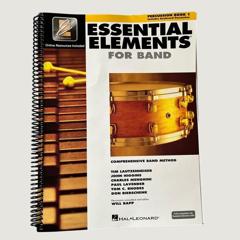 Essential Elements for Band Percussion Book 1 Hal Leonard Spiral Like New